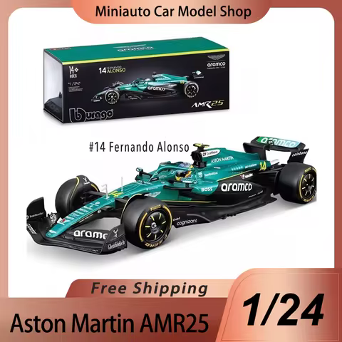 New In Stock 2025 Bburago F1 1:24 Aston Martin Amr25 Series Alloy Miniature Diecast Model Aston Mart