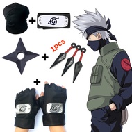 SET Anime Naruto Kakashi Cosplay Accessories headband kunai s Ninja Uchiha Mittens Action Figure Prop Stuff Kids Toy