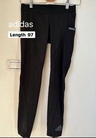 二手 adidas 黑色 側邊口袋 緊身運動褲 瑜珈褲 健身褲 S