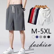 CC M-5XL Five-colors Men Casual Shorts  Drawstring Short Pants Gym Home Comfortable Seluar Pendek Le
