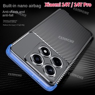 Xiaomi 14T 14TPro 2024 Carbon Fiber Shockproof Silicone Casing For Xiaomi 14T 14 T T14 14TPro Xiaomi