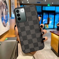 Luxury Checkerboard PU Leather Phone Casing for VIVO V27e V27 5G V27 Pro 5G V25 Pro 5G V23e 5G V23 5G V21e V21 5G V20 se V20 Pro V19 V17 Latest 2023 New Classic Handphone Case In Stock