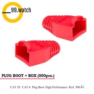 PLUG BOOT CAT 5E CAT 6 Red 500 ตัว