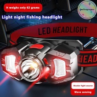 pufangsuper Outdoor LED Headlamp Smart Sensor Dual Light Source Headwear 10-15h Fishing Light VN