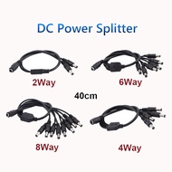 40cm Wire 2/4/6/8 Way Male Plug DC Power Cable Splitter Adapter 5.5 x 2.1mm Female Jack 12V 5V 9V  V