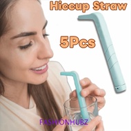 FASHIONHUBZ 5 Pieces Belch Stopper Straw, PP Reusable Hiccup Straw, Practical L-Shaped Universal Eff