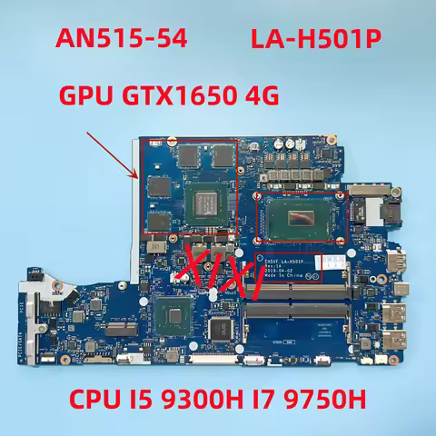 LA-H501P For Acer Nitro 5 AN515-54 A715-74G Laptop Motherboard With CPU I5-9300H I7-9750HGPU GTX1050