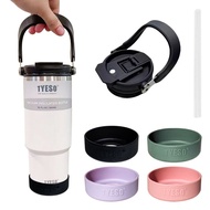 Lid with Straw for Tyeso and Silicone Boot Replacement Lid Cap Tumbler Handle Lid Proof Sealing Lids