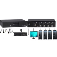 4 Port USB HDMI Audio KVM Switch, with 4 x 1.8 meter KVM Cables – USB &amp; HDMI interface (Model: KH-104)