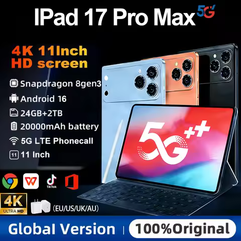 2026 Original IPad 17 Pro Max Tablet PC 11.1 Inch 24GB 2T Android16 Snapdrago 8gen3 5G Dual SIM Call