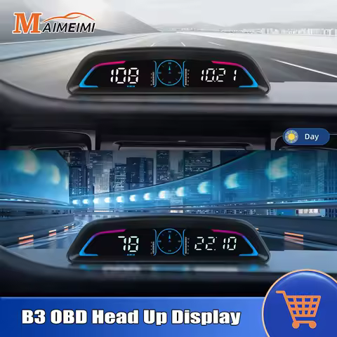 B3 OBD HUD Car Head Up Display Digital Speed RPM Water Temp Volt Alarm Reminder Meter Electronics Ac