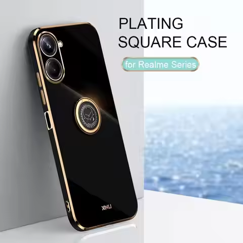 Ring Holder Stand Case For Oppo Realme 10 Pro Plus 5g Luxury Plating Silicone Cover On Realme 9 8 Pr