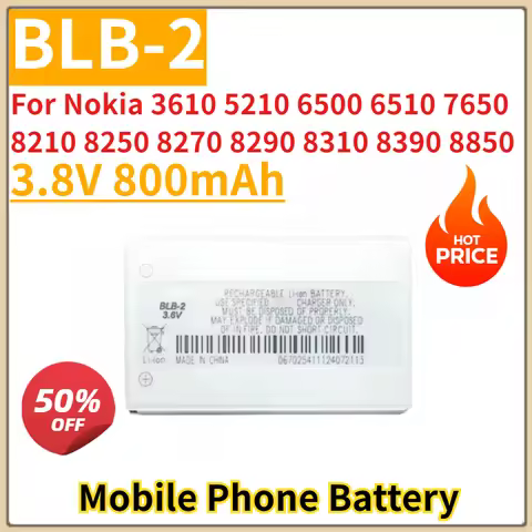 800mAh BLB-2 Mobile Phone Battery For Nokia 3610 5210 6500 6510 6590 7650 8210 8250 8270 8290 8310 8