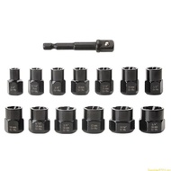 SUN 14Pcs Lug Nut Remover Wheel Lock Removal Kit Extractor Set for Removing Damage Dead Rusted Bolt 