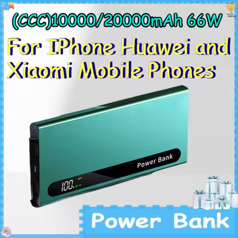 (CCC)10000/20000mAh 66W Power Bank for IPhone Huawei and Xiaomi Mobile Phones Fast Charging Portable