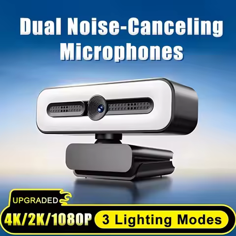 Q19 4K Fill Light Webcam Autofocus 2K Beauty Filter Camera 1080P Full HD PC/Laptop Live Webcams With