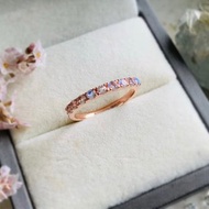 藍色月光石戒指, 圓形切割, 2.3毫米。