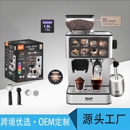 Semi-Automatic Espresso Pump Embossed Fancy Coffee Machine Espresso Grinder Two-in-One Coffee Machin