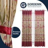 MERAH Tulip Flower Blackout Curtains with 6 Waves, 8 Waves, Maroon Red | Door Window Curtains