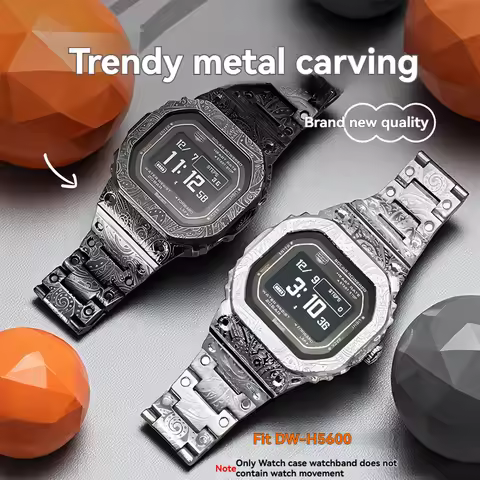 MOD kit DW H5600 Retro metal case+strap suitable for Casio 3516 DW-H5600 strap steel case metal stra