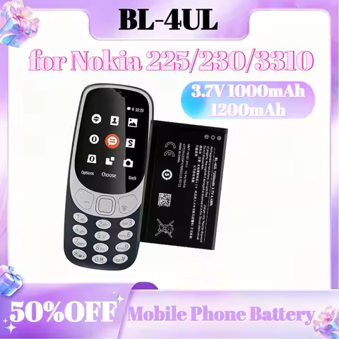 1000mAh 1200mAh Battery BL-4UL 3.7V for Nokia 225/230/3310 Li-Polymer Mobile Phone Battery