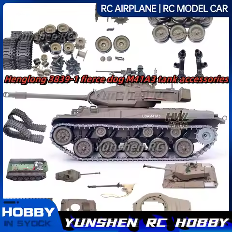 Henglong 3839-1 Fierce Dog M41a3 Tank Accessories, Plastic Chassis, Turret, Track Drive, Induction S