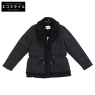 Cole Haan 353SD228 黑色雙捲毛絨內襯羽絨服，L碼