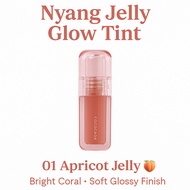 Nyang Jelly Glow Tint | 01 Apricot Jelly | Bright Coral | Soft Glossy Finish | 4g