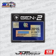 Proton Gen 2 Roadtax Premium Sticker