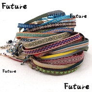 FUTURE Ethnic Style Woven Bracelet, Bracelets Vintage Adjustable Handwoven Bracelet, Multicolor Hand