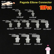 EUCALYTUSMY 10Pcs Pagoda Elbow Connector, G1/8-3/8 To 3.9-11.1mm Soft Water Hose Joint, Durable Plas