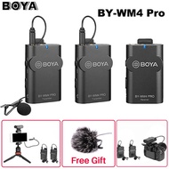 Boya BY WM4 Mark II/BY WM4 Pro Wireless Studio Condenser Microphone Lavalier Lapel Interview Mic for