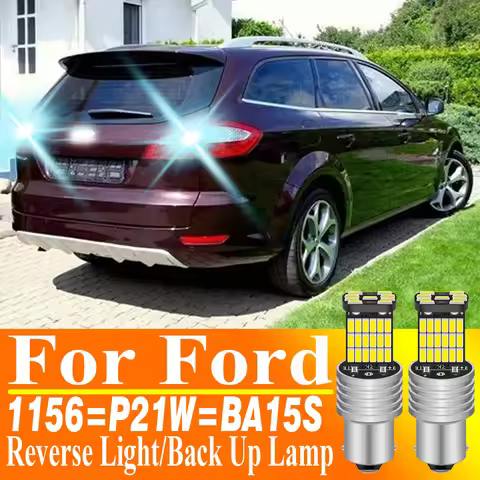2pcs P21W BA15S 1156 7506 Led Reverse Light Back Up Lamp Rear Fog Bulb For Ford Mondeo Mk4 Focus 2 S