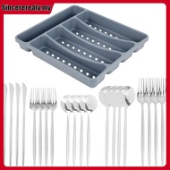 21Pcs Silverware Set Stainless Steel Cutlery Utensils Set Flatware Cutlery Set with Organizer Tray f