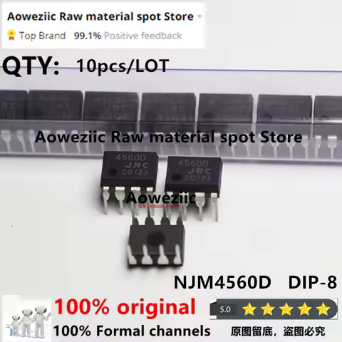Aoweziic 2021+ 100% New Imported Original NJM4560D JRC4560D 4560D DIP-8 NJM4560M-TE1 NJM4560M JRC456