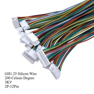 10pcs Micro JST GH1.25 Silicon/PVC 2P 3P 4P 5P 6pin wt Latch 20cm Single End Male Plug Housing Termi