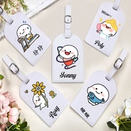 Custom Name Quby Cartoon Luggage Tag Personalized Travel Suitcase Address Holder Baggage Tag Free Ad