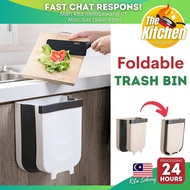 Foldable Dustbin Door Hanging Folding Trash Bin Kitchen Waste Bin Cabinet Garbage Can Bekas Tong Sampah Dapur