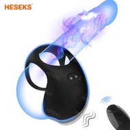 HESEKS Wireless Remote Control Silicone Men's Lock Sperm Ring Adult Sex Toys Vibrating Cock Ring Male Penis Vibrator with 10 Modes Vibration and C Point Stimulator