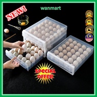 READY STOCK 30/60 grid egg rack refrigerator egg tray container storage box Egg Tray Rack, Double La