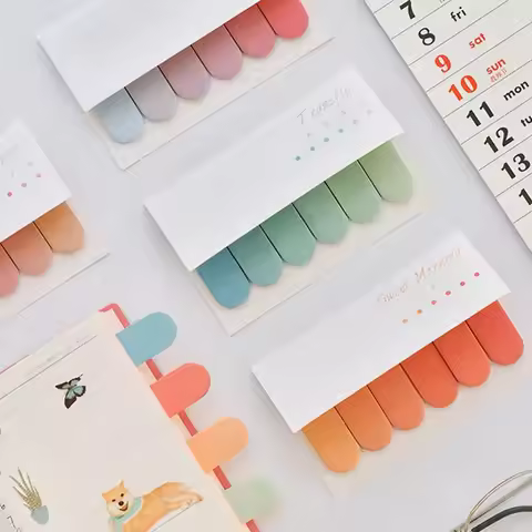 120 Sheets/Pack Page Markers Sticky Note Page Labels, Reusable File Index Sticker Tabs, Morandi Stic