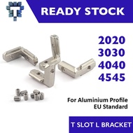 T Slot L Bracket Inner L-Shape Angle Corner Connector Aluminum Profile Extrusion 2020 3030 4040 4545