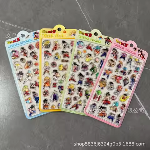 4-40pcs Hot Cartoon Dragon Ball 3d Relief Crystal Stickers Student Handbooks Diy Decorative Material