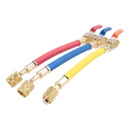 R134A R410 R22 PSI Manifold Gauge Set A/C Refrigeration Charging Hose HVAC Refrigerant Hoses with Ba