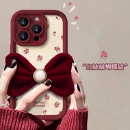 Small Floral Bow Airbag Phone Case Samsung S26 S25 S24 S23 S22 S21 Ultra S23+S22+Protective Samsung 