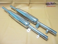 EXHAUST MUFFLER PIPE CHROME Fit For HONDA CD125 CD175 CA175 #ท่อไอเสีย ท่อคู่ ท่อไอเสียคู่ เหล็กชุบโ