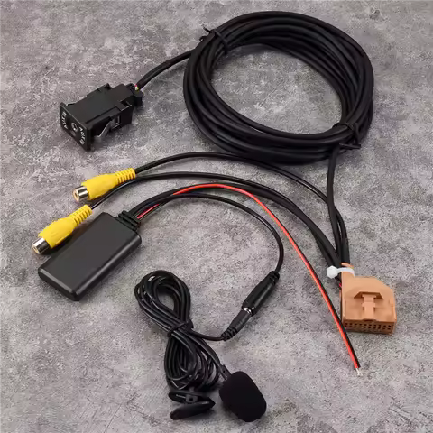 12V MMI 2G Car Bluetooth AUX Cable Adapter Music Audio Mic For Q7 A6 A8 2006-2008 J523 Only For AV1 