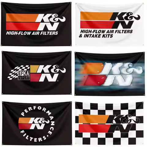 FLAGDOM 90X150CM 3X5FT K&N Flag Polyester Printed Auto Parts Banner For Decor