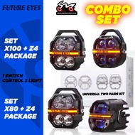 FUTURE EYES COMBO Galaxy X100 / X80 + Z4 Spotlight LED Headlight Motorcycle Accessories