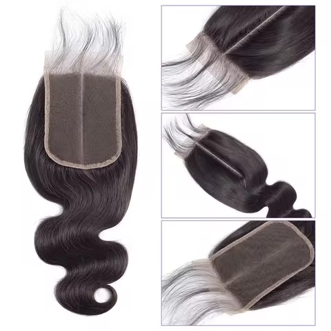 Body Wave 2x6 Lace Closure Only Body Wave Human Hair Transparent Lace Frontal Closure 13x4/5x5 Closu
